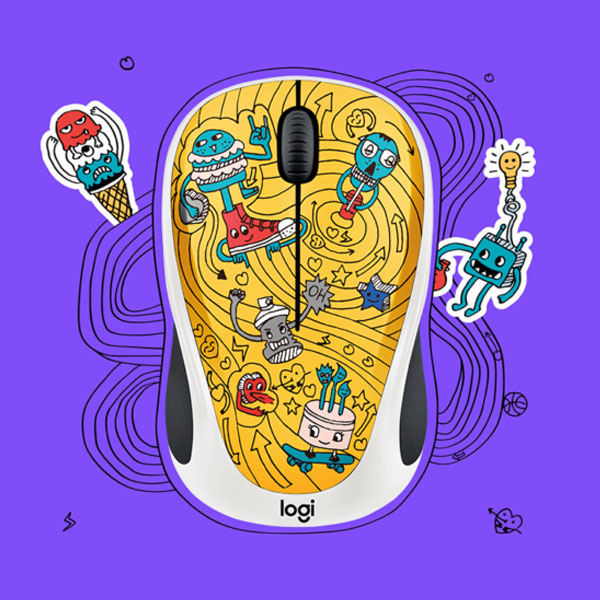 ماوس بی سیم لاجیتک دودل M238 DOODLE GO GO GOLD