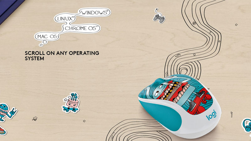 ماوس بی سیم لاجیتک دودل M238 DOODLE SKATE BURGER