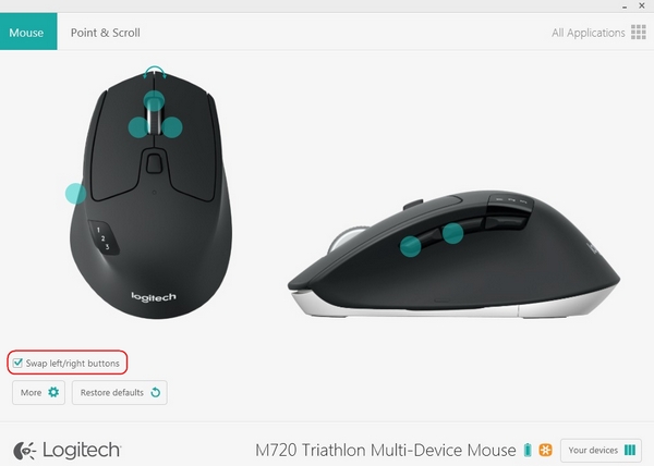 ماوس لاجیتک مشکی MOUSE M720 RF